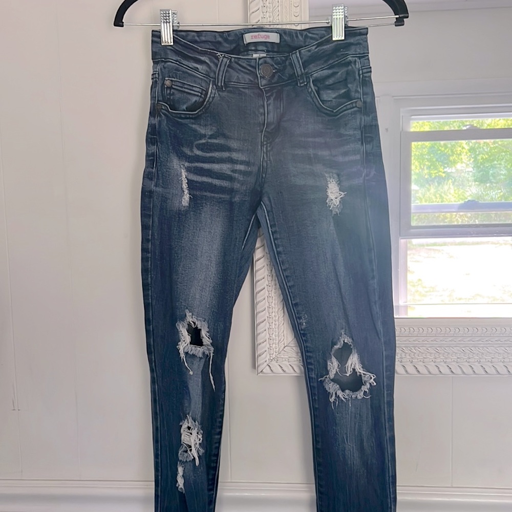 Vintage Womens Refuge Blue Ripped Jeans